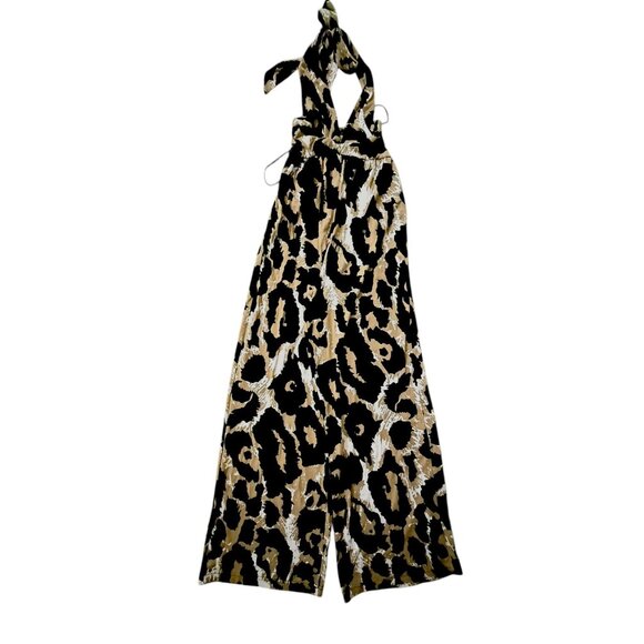 Diane Von Furstenberg X Target Leopard Print Halter Jumpsuit Cotton/Lyocell XXS - Picture 3 of 9